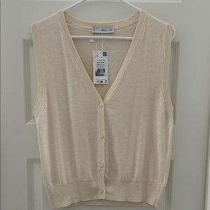 Mango Cream Knit Top NWT